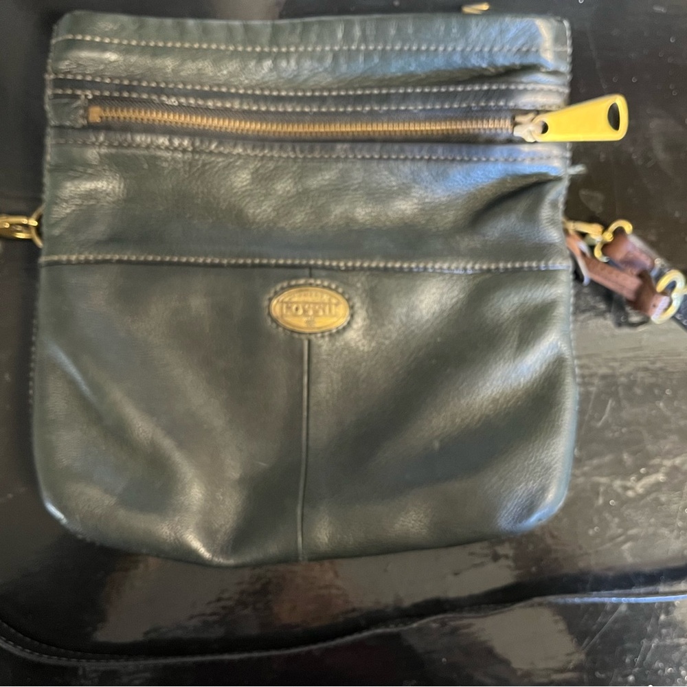 Fossil  Black Crossbody Bag with Gold Accents